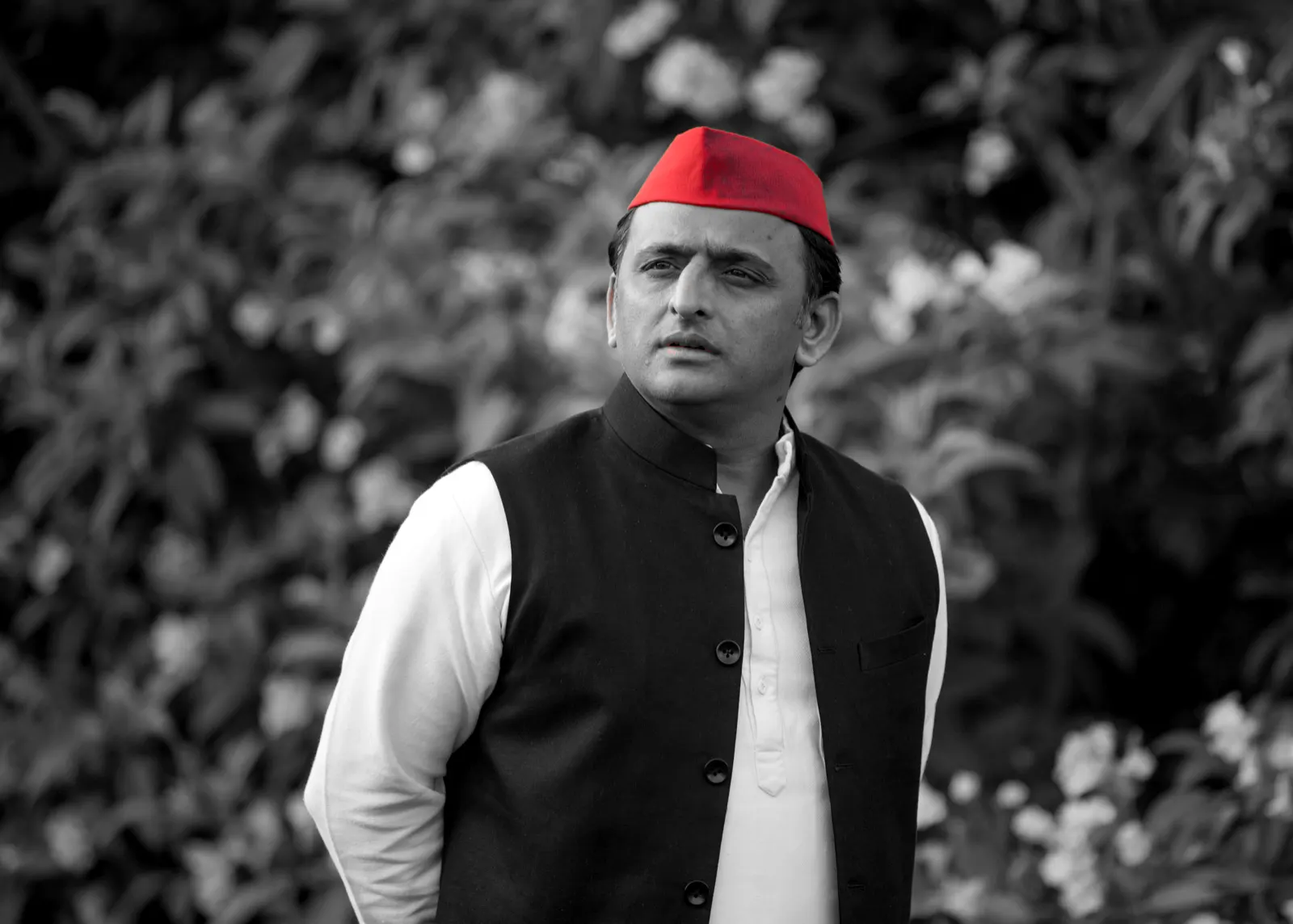 अखिलेश यादव, लाल समाजवादी टोपी में